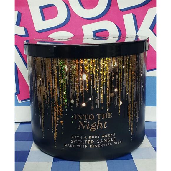BBW Into The Night Original Black Label Large 3 Wick Candle Home Fragrance Decor - Picture 1 of 2